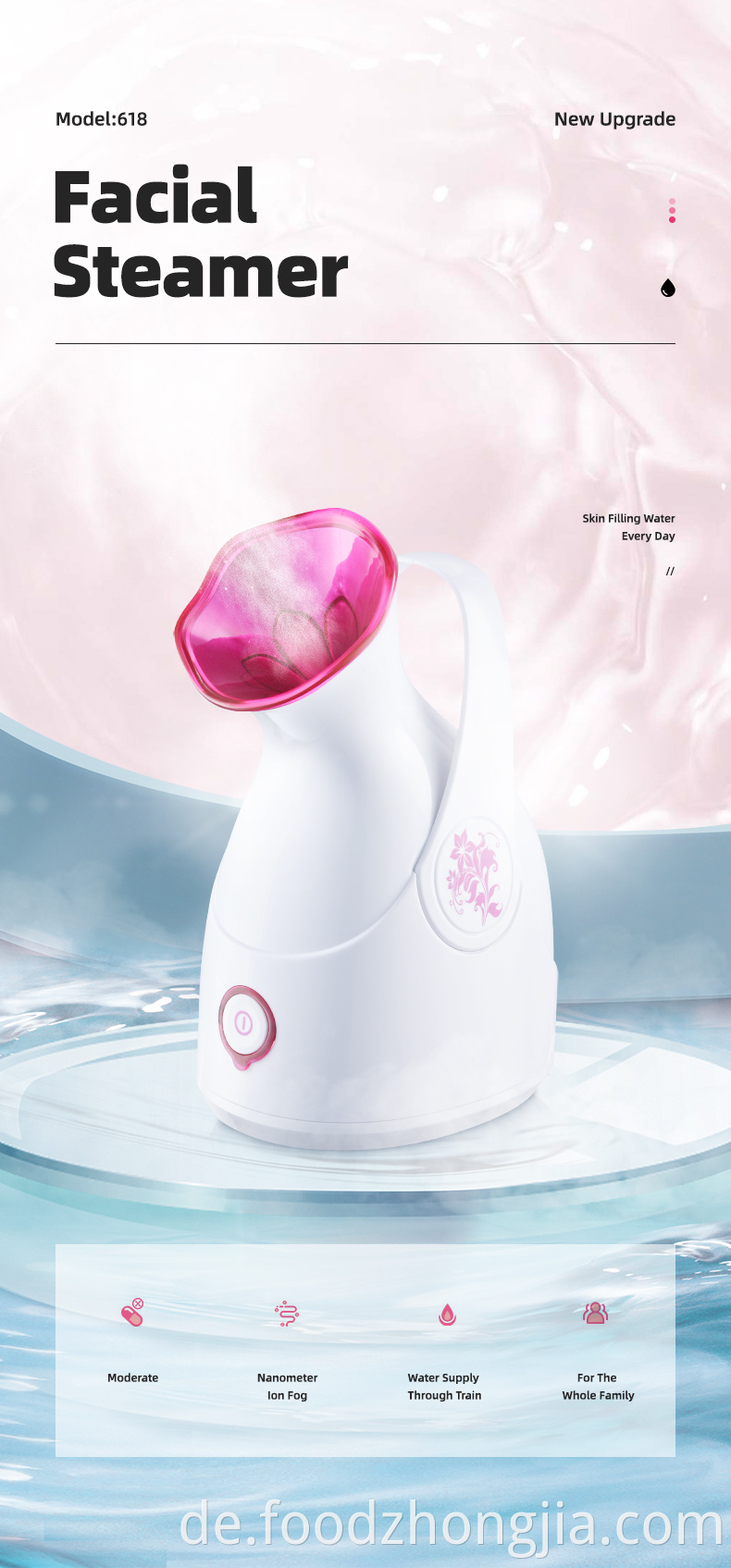 Großhandel professionelle elektrische Mini -Schönheitsprodukt Nano Ionic Face Luftbefeuchter Hot Mist Facial Dampfer Maschine